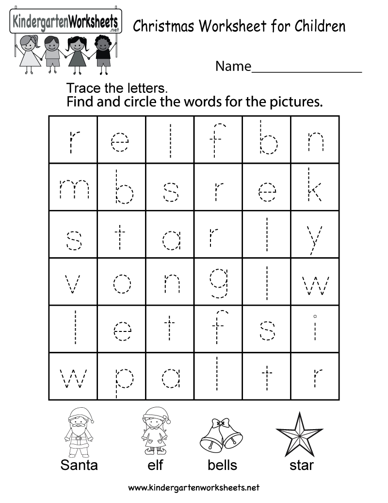 Christmas Worksheet For Children - Free Kindergarten Holiday - Free Printable Christmas Worksheets For Kids