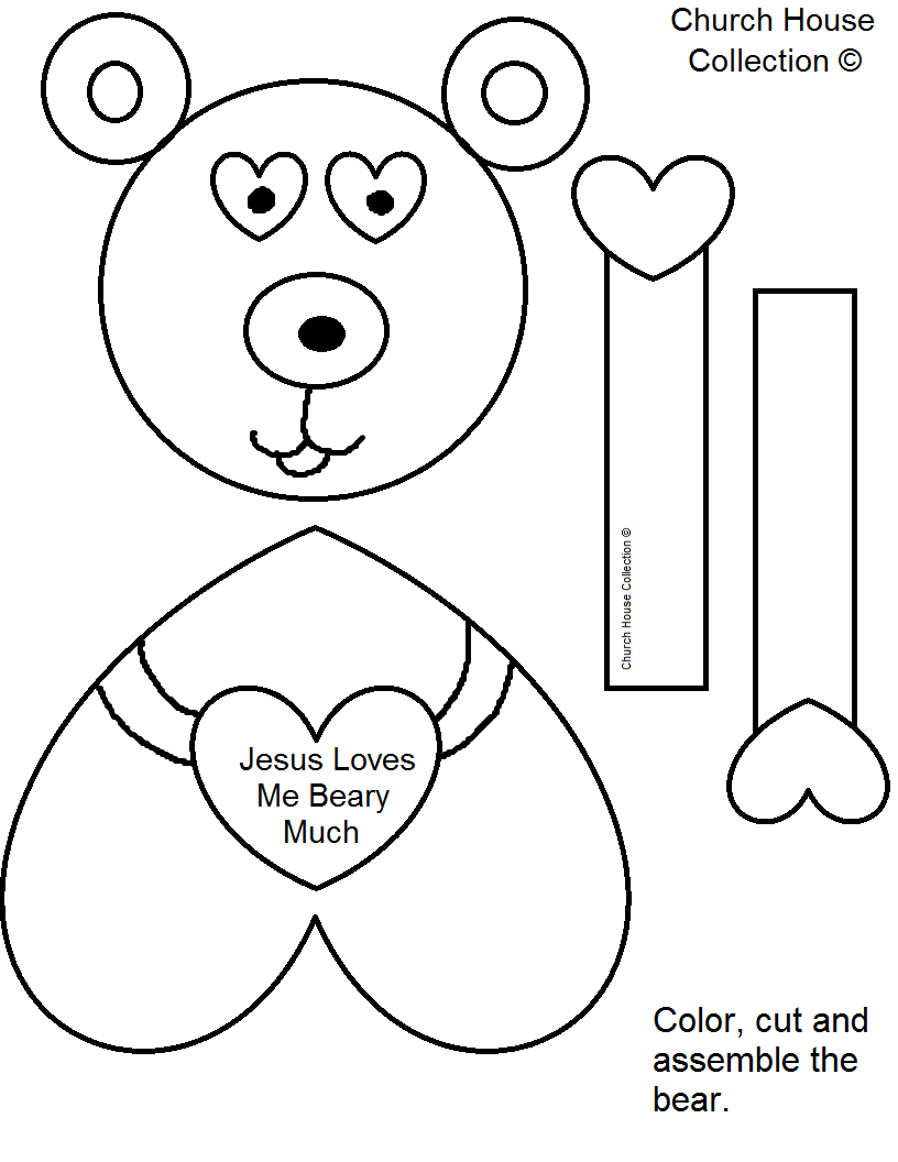 Church House Collection Blog: &amp;quot;jesus Loves Me Beary Much - Free Printable Bible Crafts