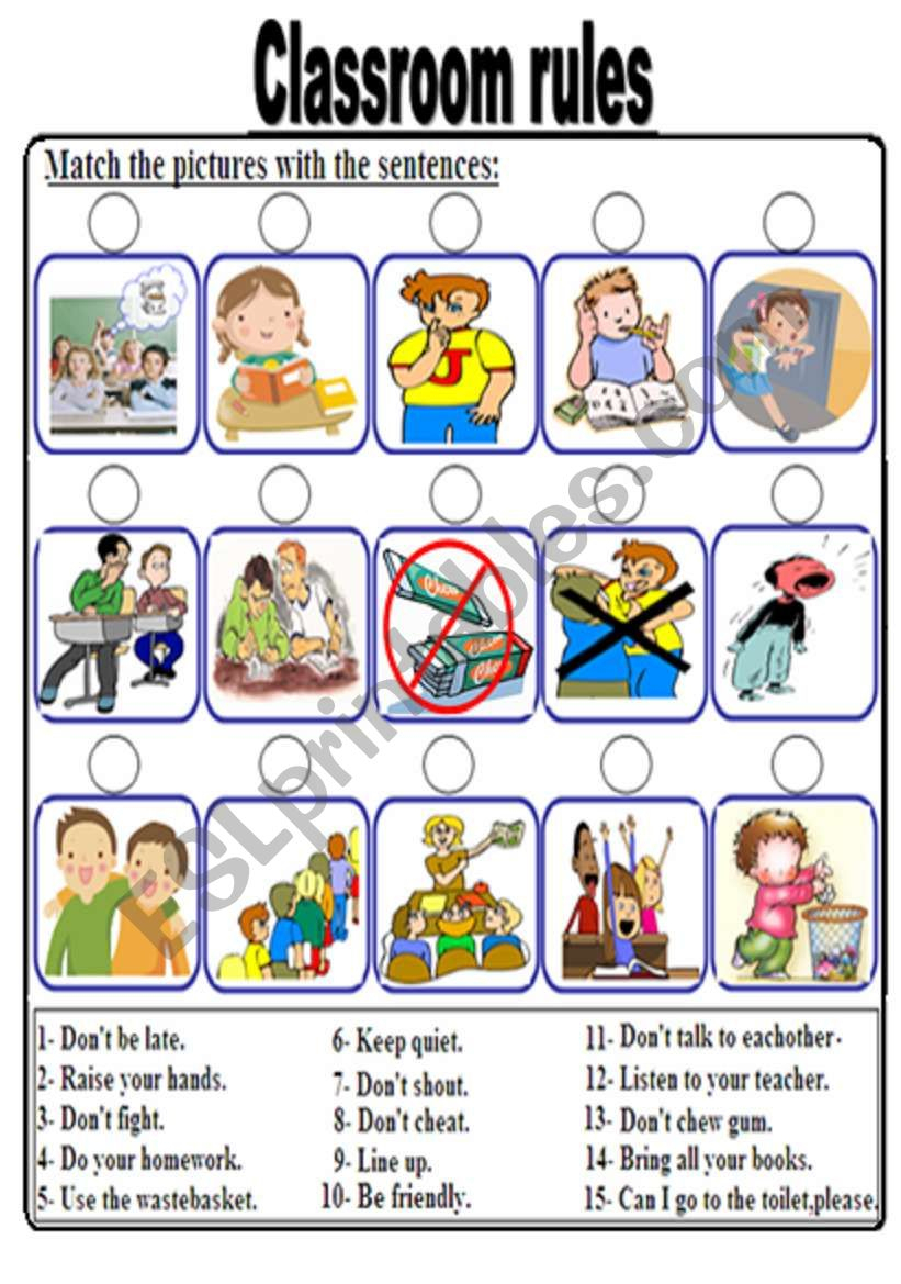 Free Printable Classroom Rules Worksheets Free Printables