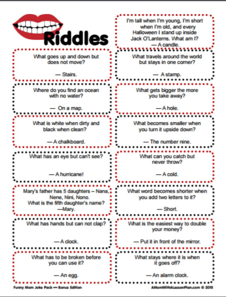 Printable Riddles For Seniors - Printable Word Searches