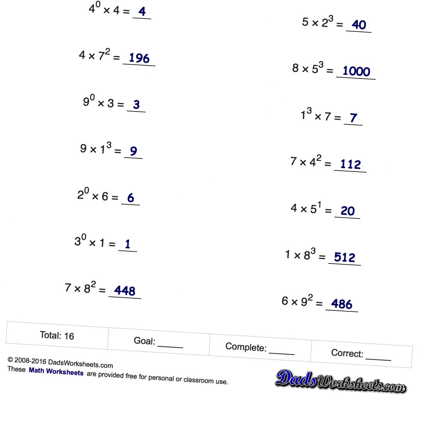 Collection Of Solutions Printable Math Worksheets Exponent Rules - 7Th Grade Math Worksheets Free Printable With Answers