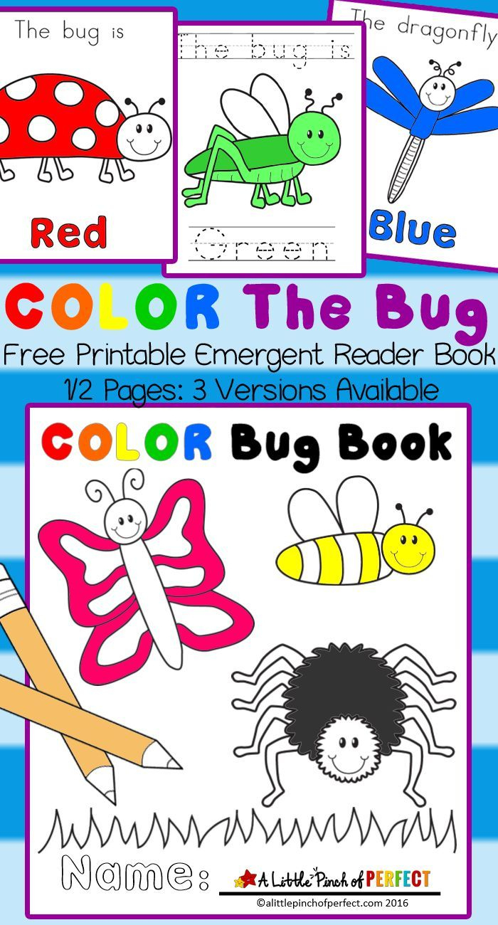 Color The Bug Free Printable Emergent Reader Book - | Preschool - Free Printable Reading Books For Preschool