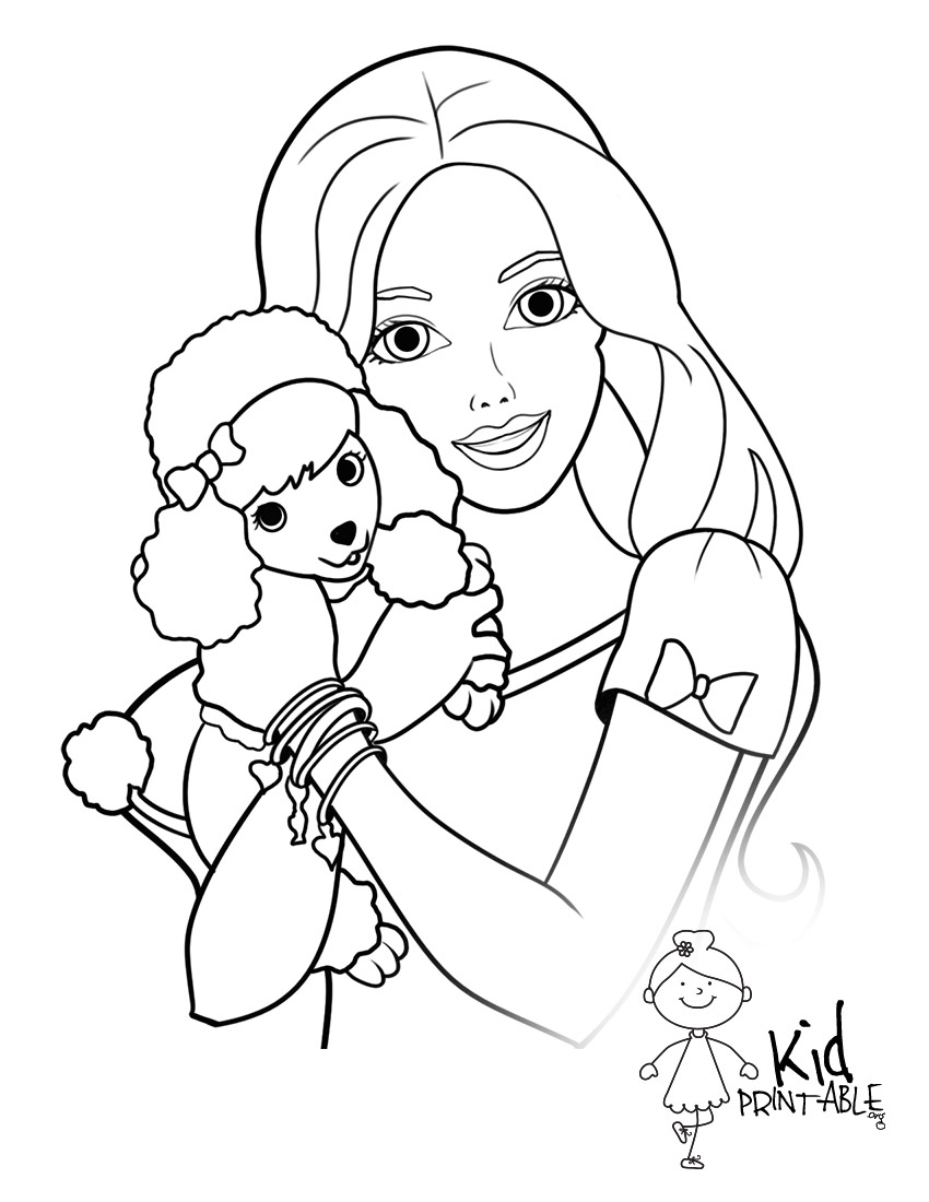 Coloring Pages : Excelent Barbie Coloring Sheets For Girls Doll - Free Printable Barbie Coloring Pages