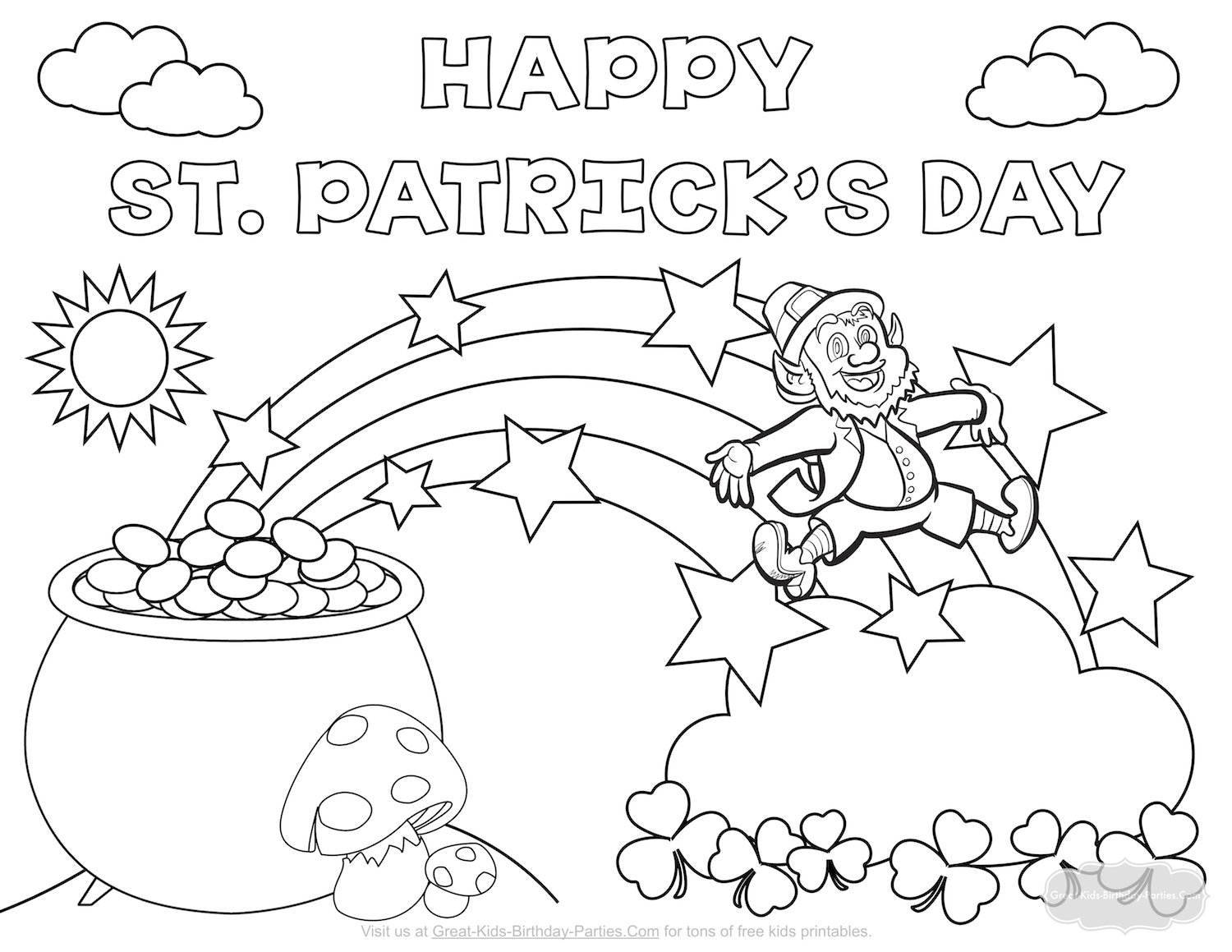 Coloring Pages : Free Coloring Sheets For Kids St Patricks Day - Free Printable Saint Patrick Coloring Pages