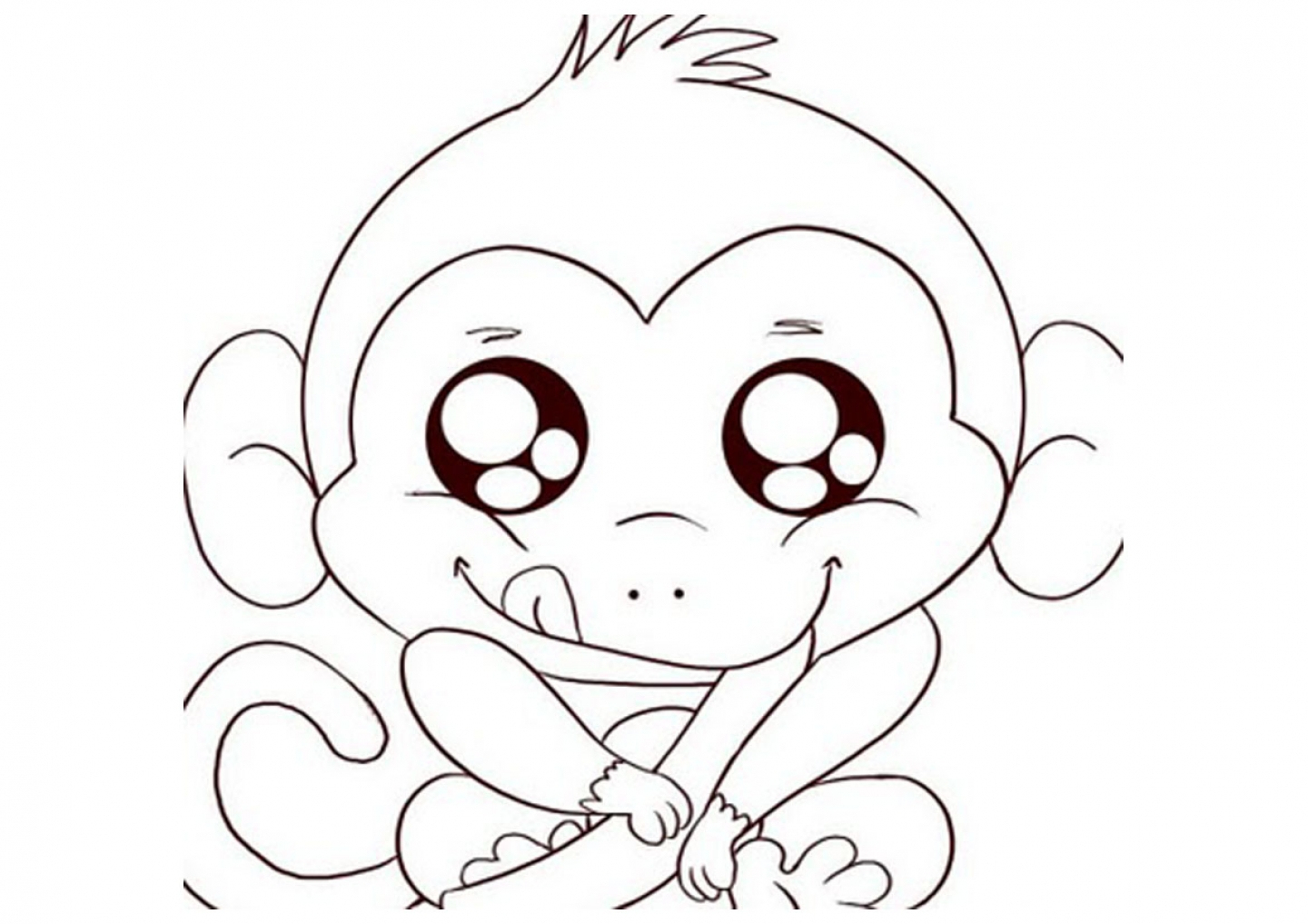 Coloring Pages : Free Printable Monkey Coloring Pages For Kids Pagee - Free Printable Monkey Coloring Pages