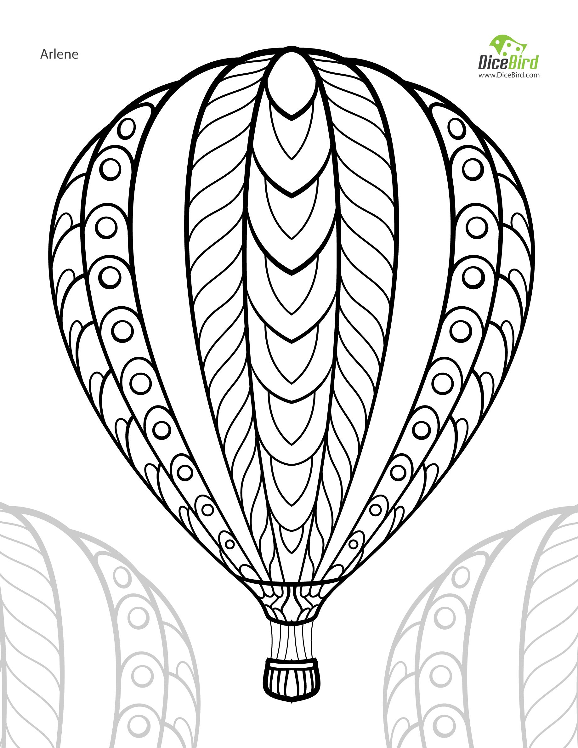 Coloring Pages : Hot Air Balloon Adult Free Printable Colouring Page - Free Printable Pictures Of Balloons
