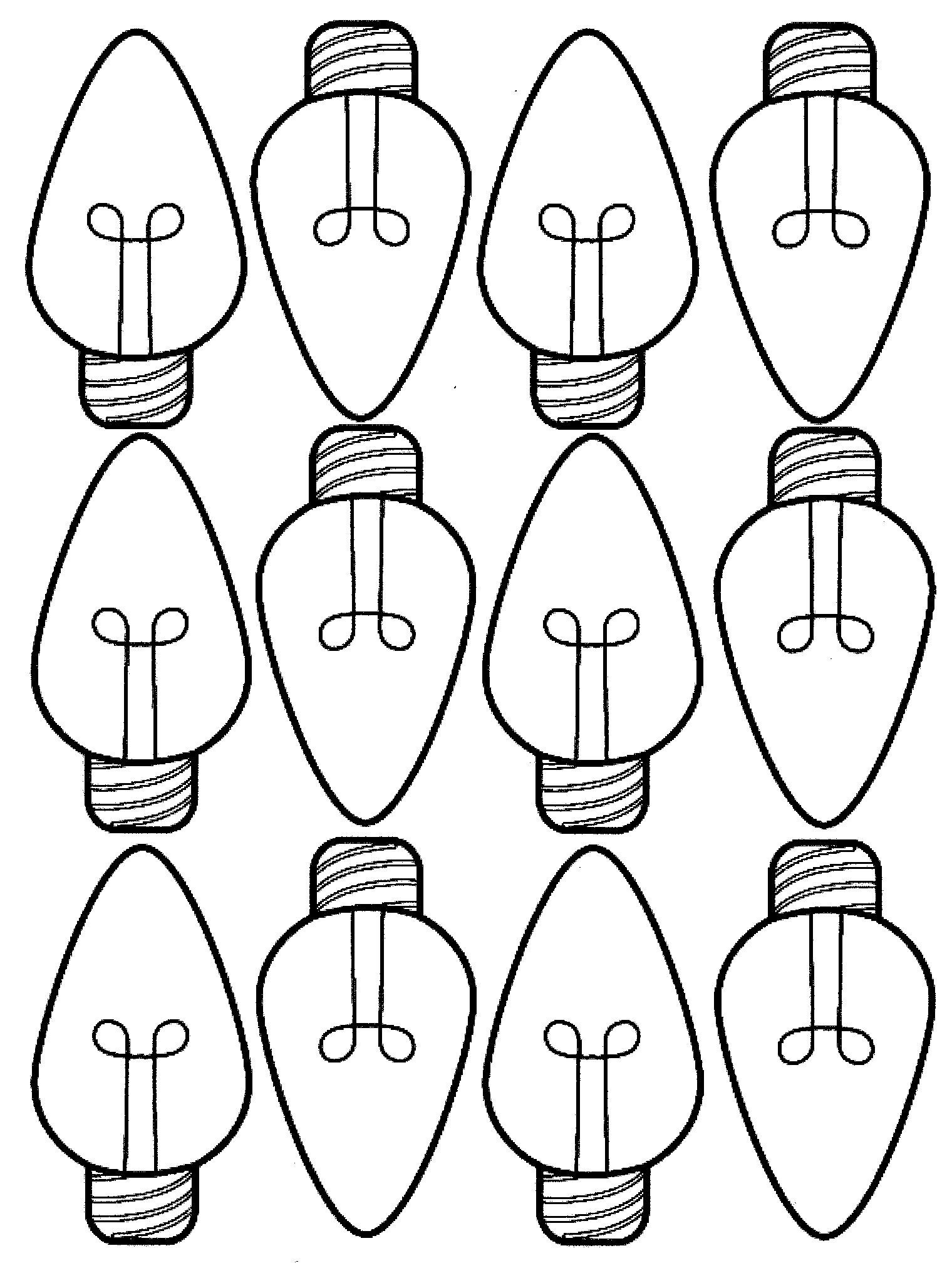 Coloring Pages Lights Book Tree Free Printable Christmas Light Bulb - Free Printable Christmas Lights Coloring Pages