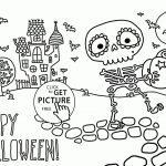 Coloring Pages : Skeleton Coloring Pages Cute For Kids Halloween   Free Printable Skeleton Coloring Pages