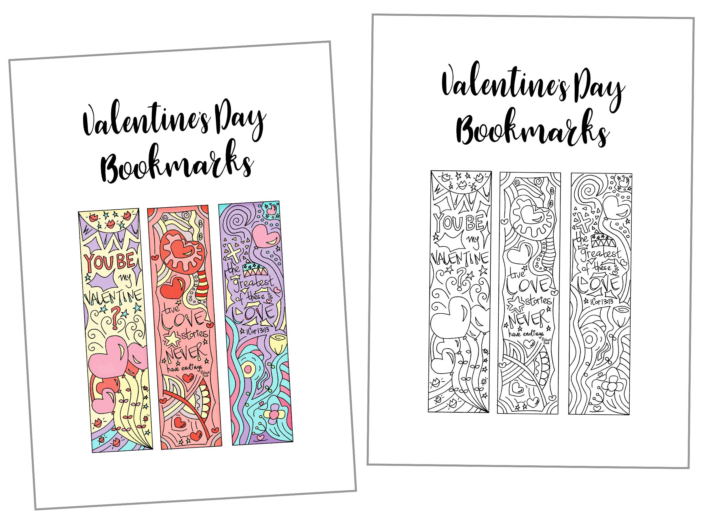 Coloring Valentine&amp;#039;s Day Bookmarks Free Printable ~ Daydream Into - Free Printable Bookmarks For Libraries