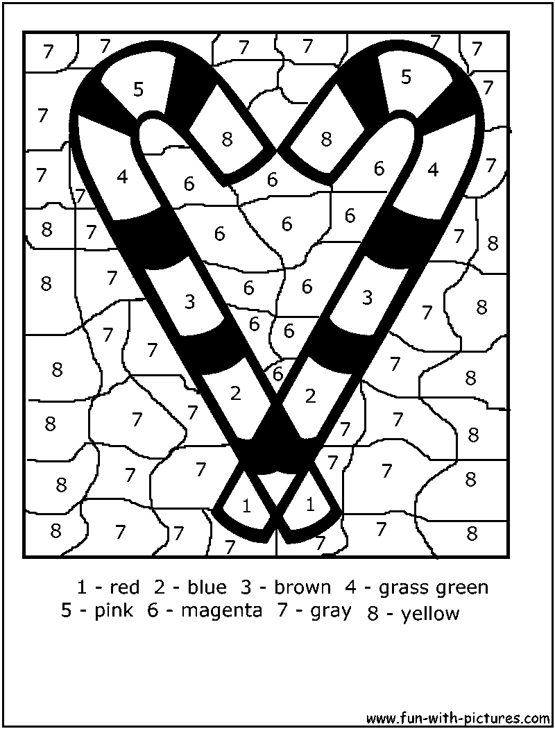 Colornumber | Colorbynumber Candystick Coloring Page | Baby - Free Printable Christmas Color By Number Coloring Pages