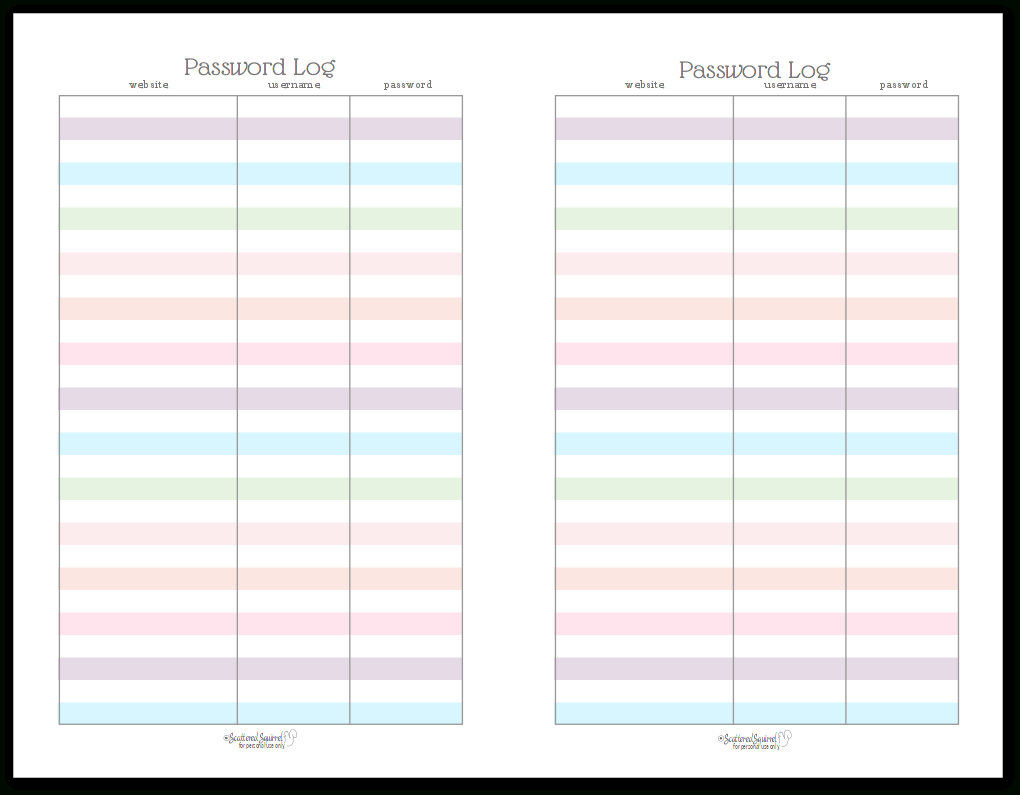 Colourful Address Book And Password Log Printables - Free Printable Address Book