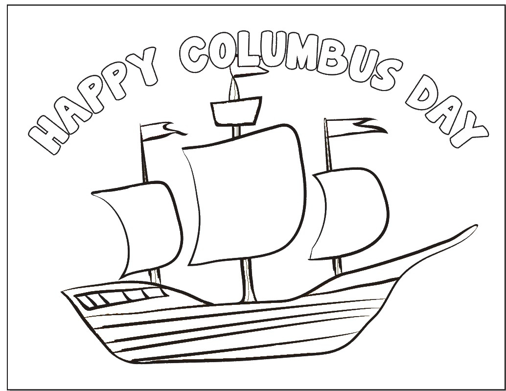 Columbus Day Coloring Page - Free Printable Christopher Columbus Coloring Pages