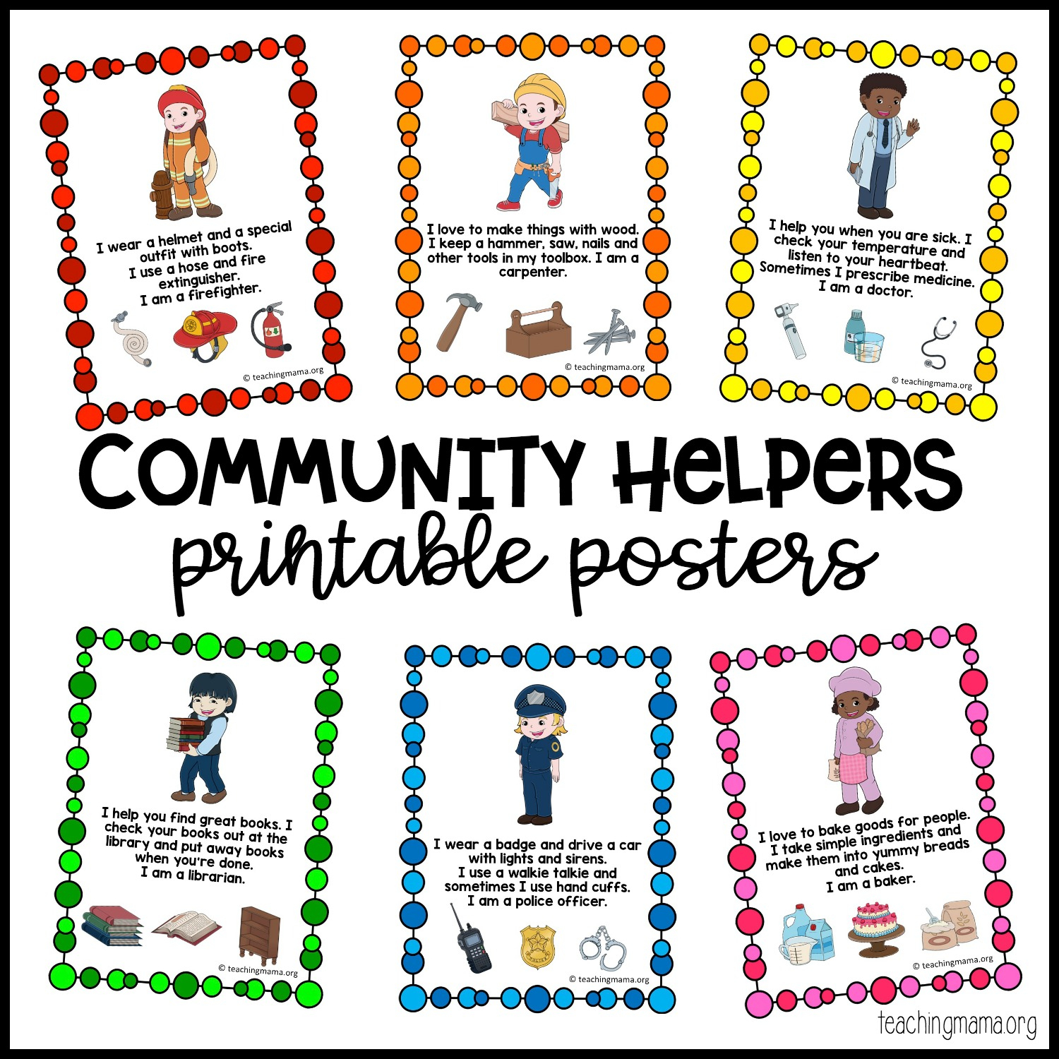 Community Helpers Printable Posters - Teaching Mama - Free Printable Posters For Teachers