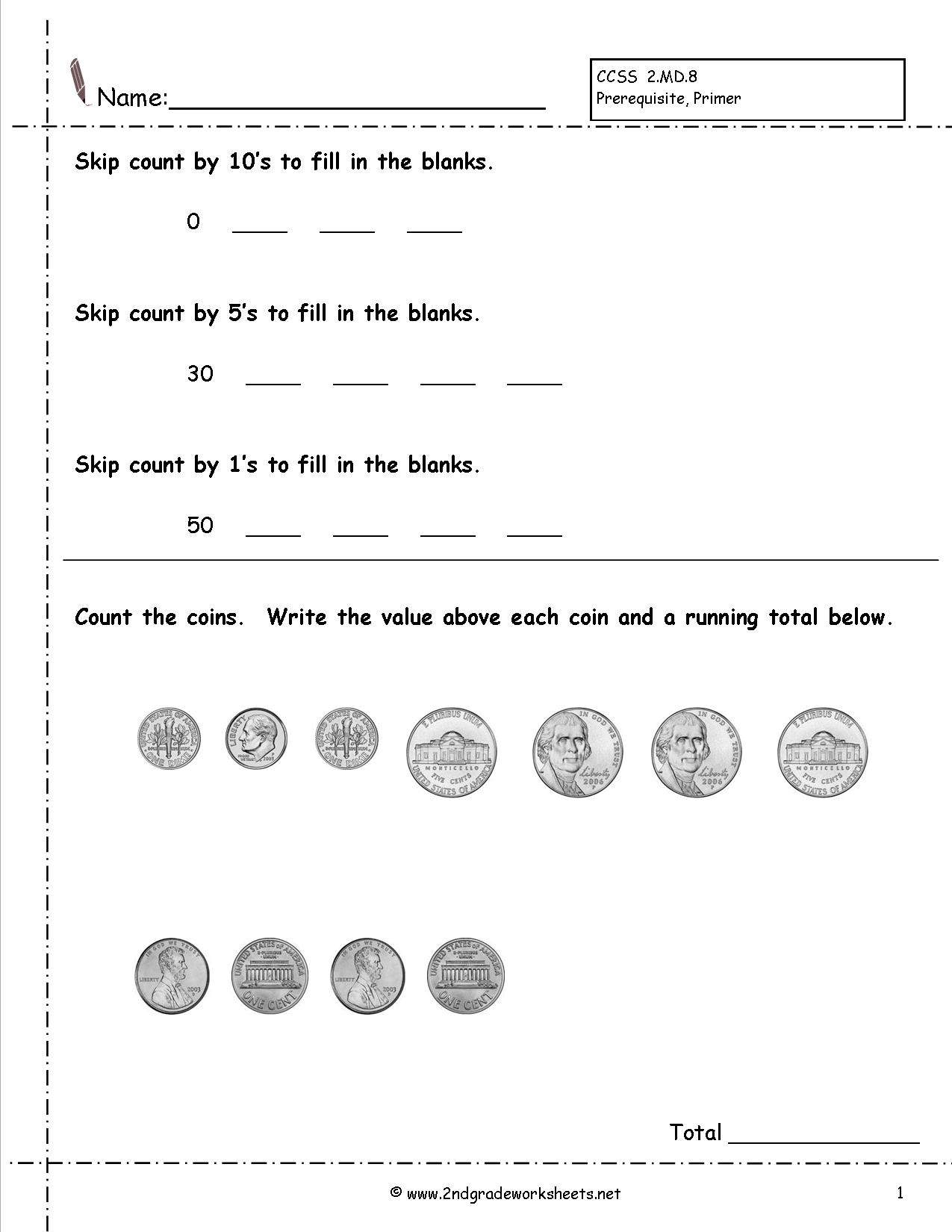 Counting Coins And Money Worksheets And Printouts - Free Printable Counting Money Worksheets For 2Nd Grade