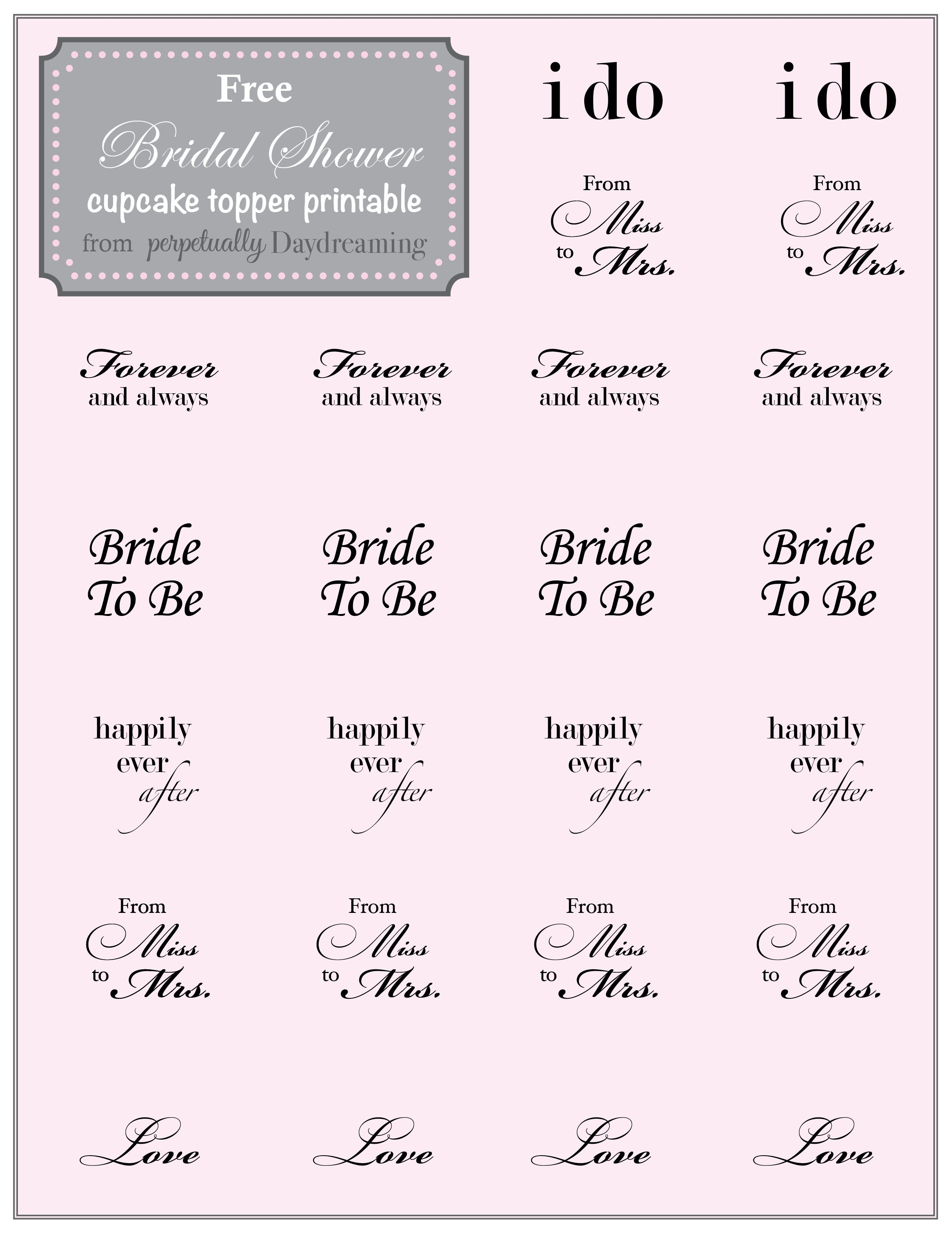 Country Bridal Shower Cupcake Topper {Free} Printable | Perpetually - Free Printable Cupcake Toppers Bridal Shower