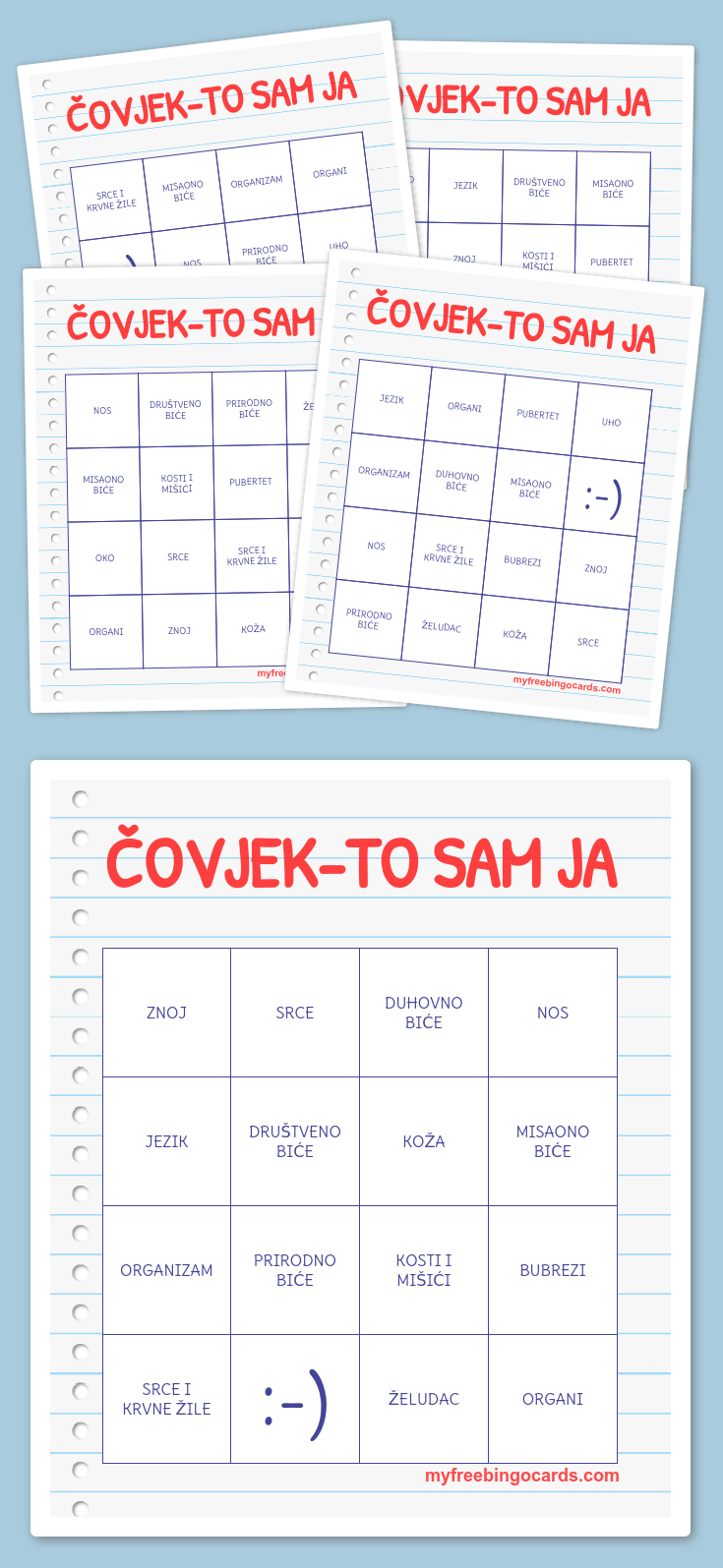 Čovjek-To Sam Ja Bingo | Alati U Nastavi | Bingo, Bingo Cards, Math - Fraction Bingo Cards Printable Free