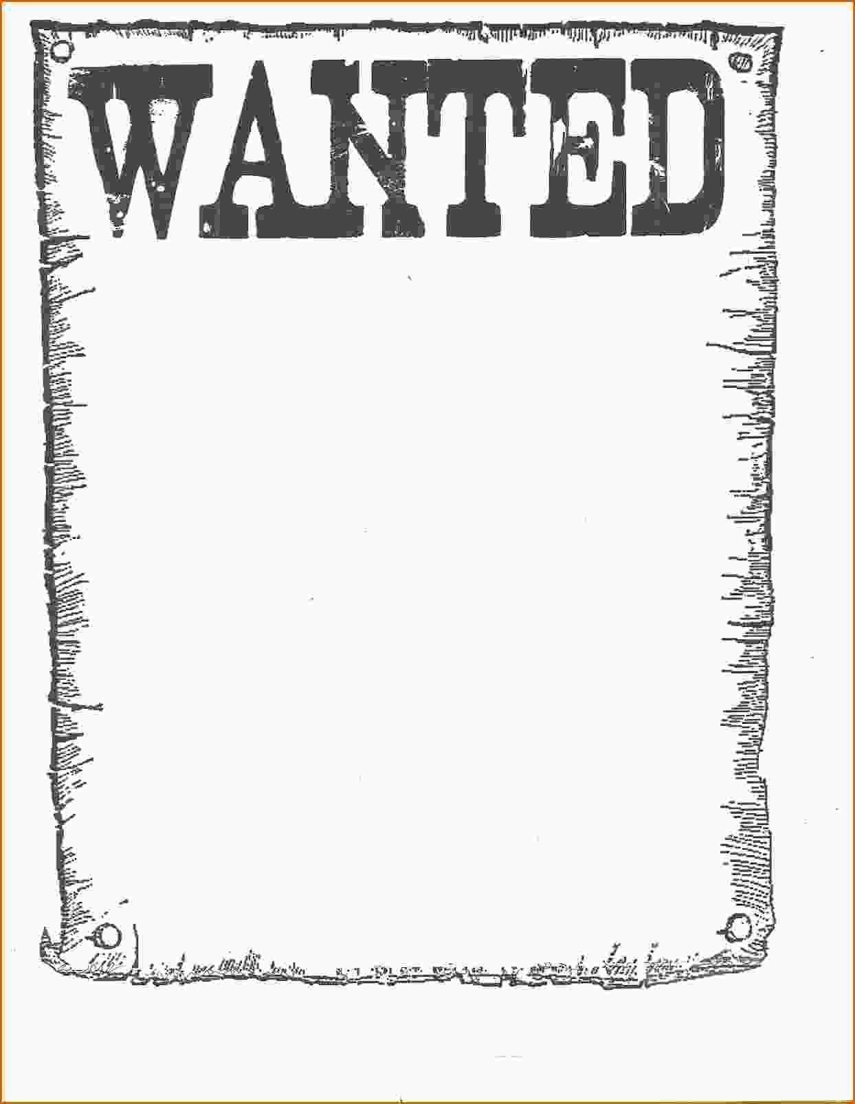 Wanted Poster Printable Free