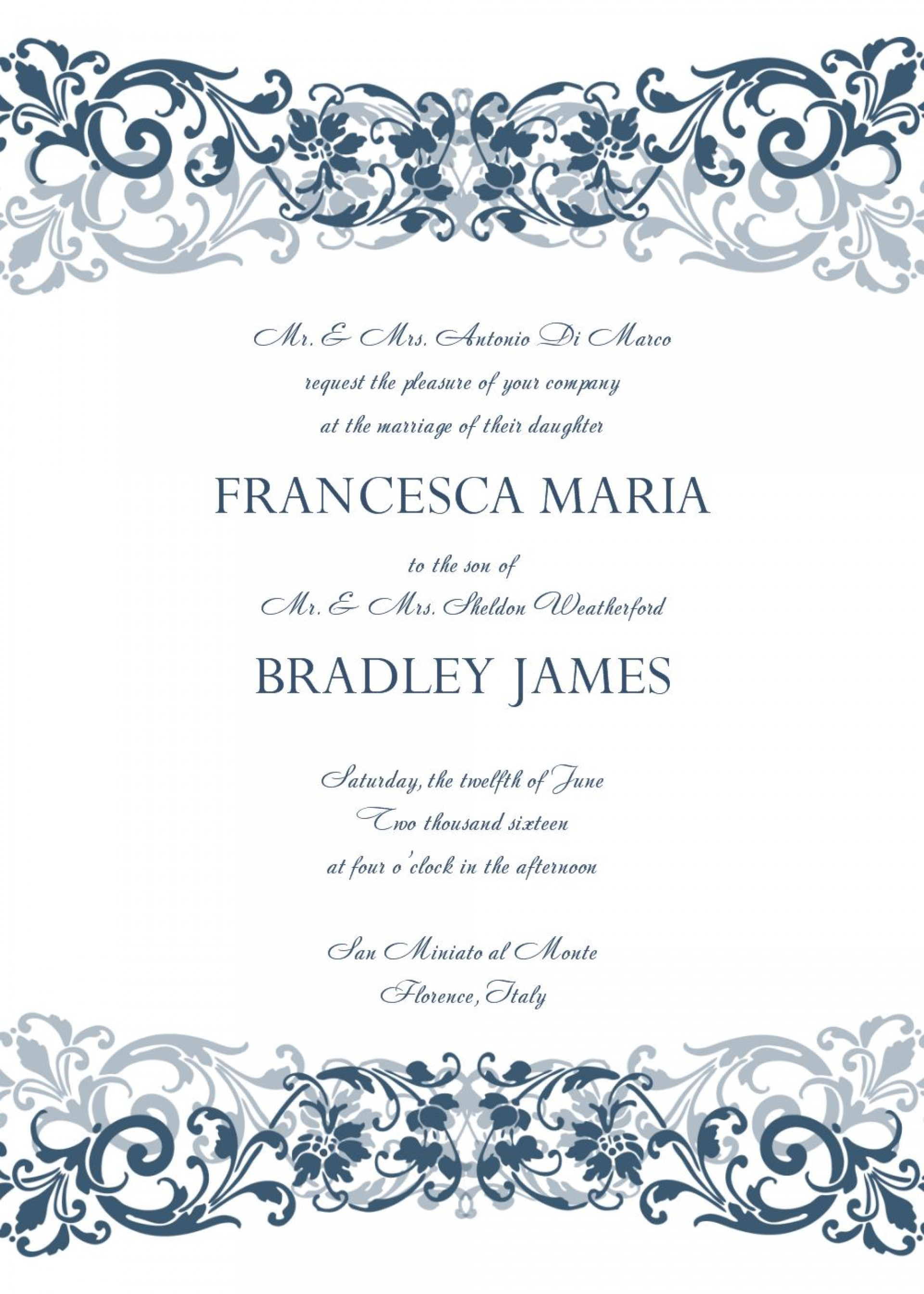 Creating Personalitations Using Microsoft Word Choosingitation - Free Printable Wedding Invitation Templates For Microsoft Word