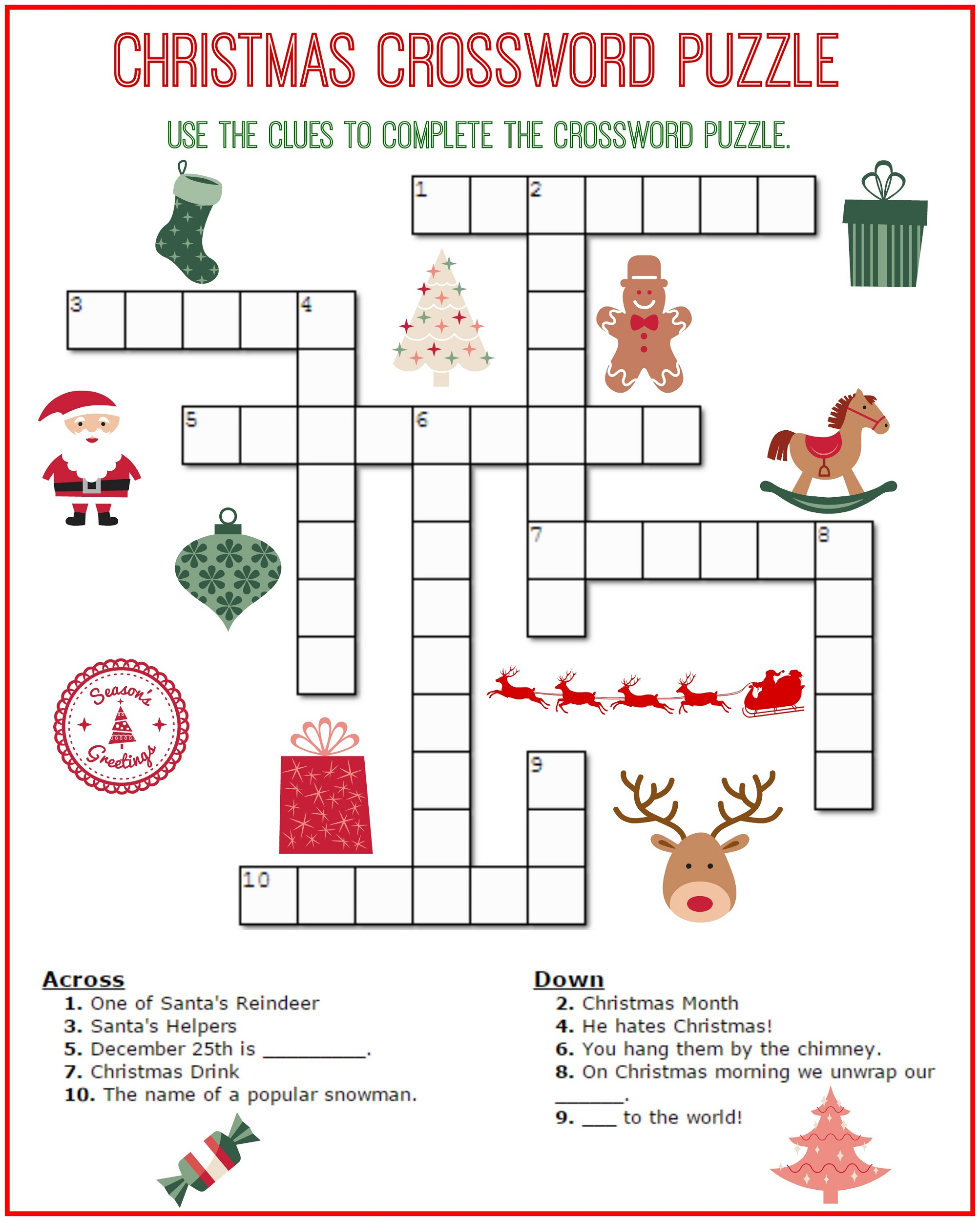 Crossword Puzzle Kids Printable 2017 | Kiddo Shelter - Free Easy Printable Crossword Puzzles For Kids