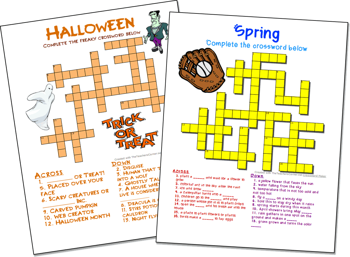 Crossword Puzzle Maker | World Famous From The Teacher&amp;#039;s Corner - Crossword Maker Free And Printable