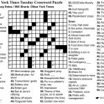 Crossword Puzzle Printable Ny Times Syndicated Answers   Free Printable Ny Times Crossword Puzzles