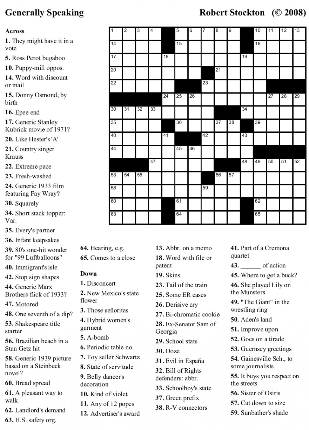 different types of crosswords puzzles