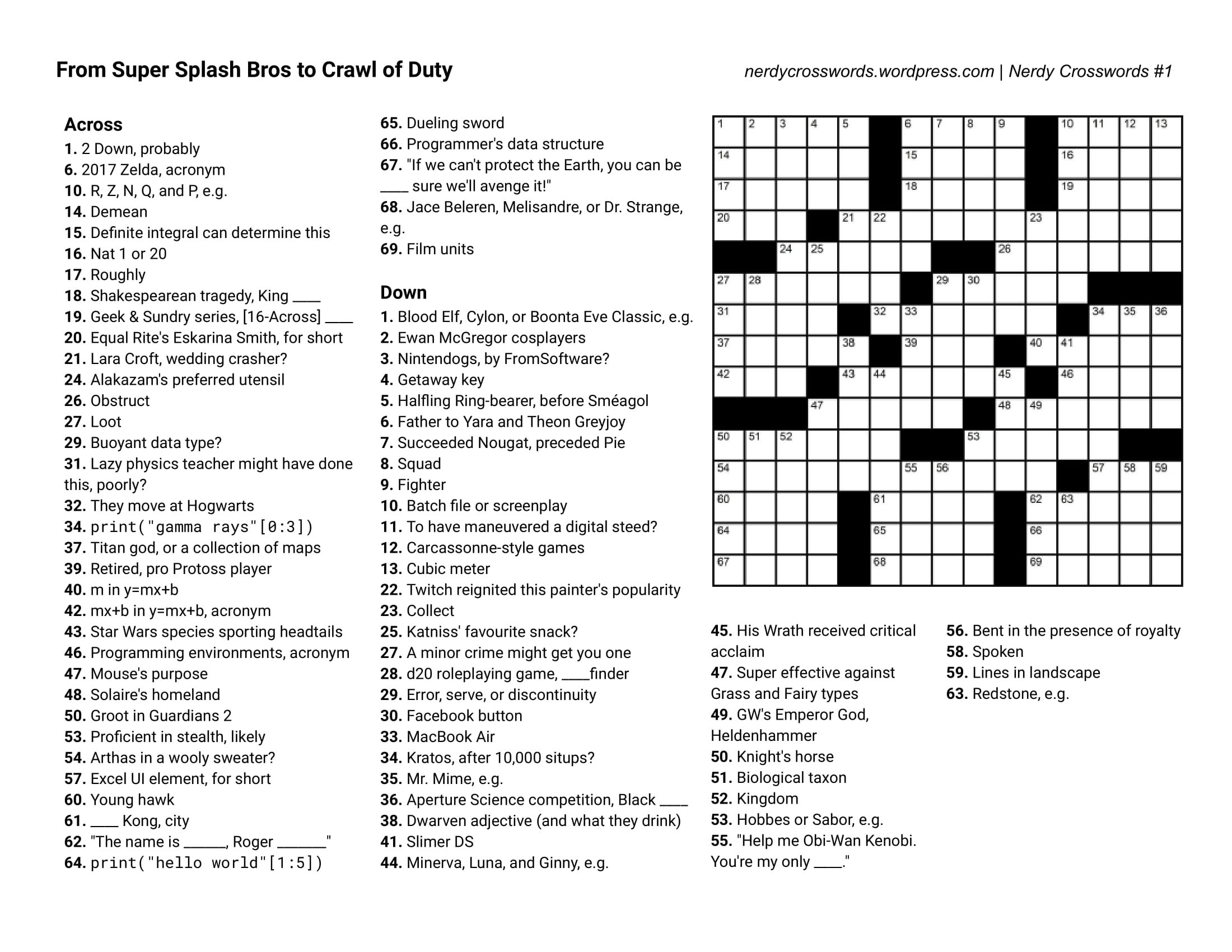 free printable crosswords usa today