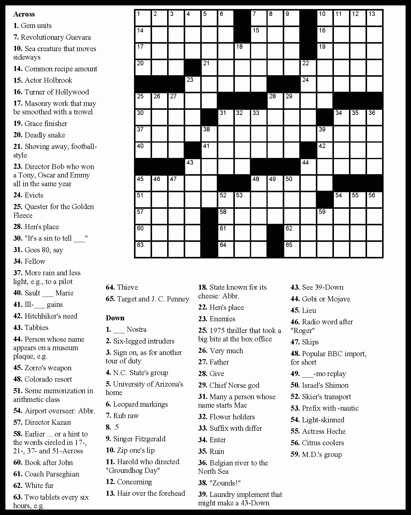 Crosswords Printable Crossword Puzzles Free Online Puzzle For Year - Free Printable Crossword Puzzles