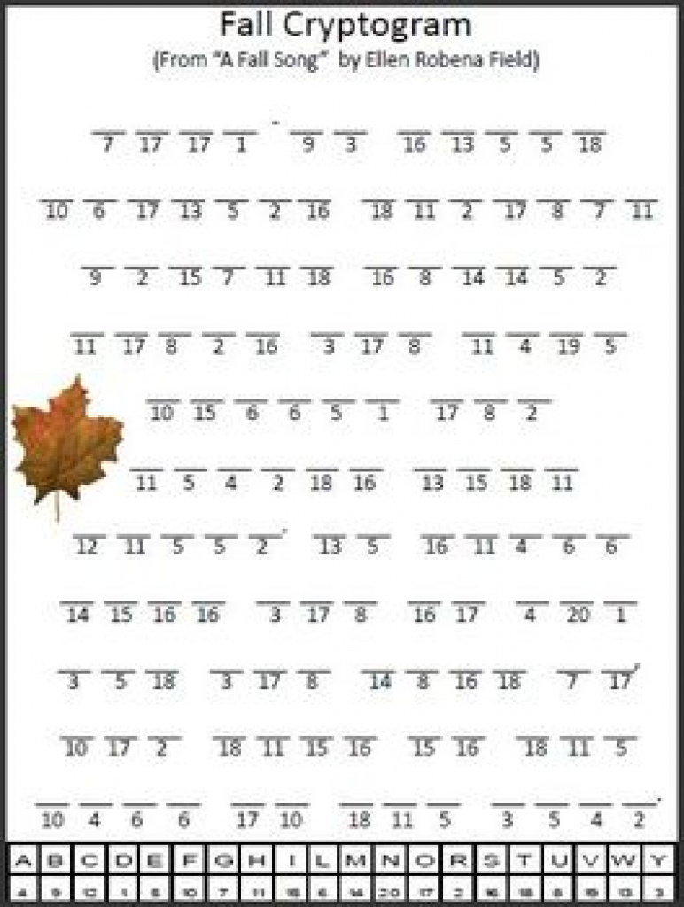 Free Printable Cryptogram Worksheets