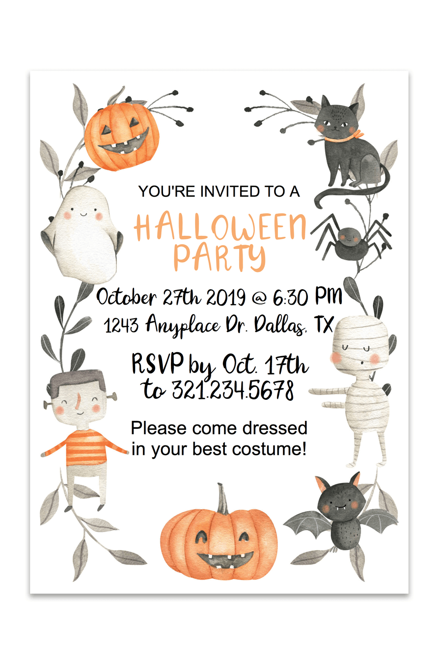 Cute Halloween Printable Invitation | Free Printables | Pinterest - Free Online Halloween Invitations Printable