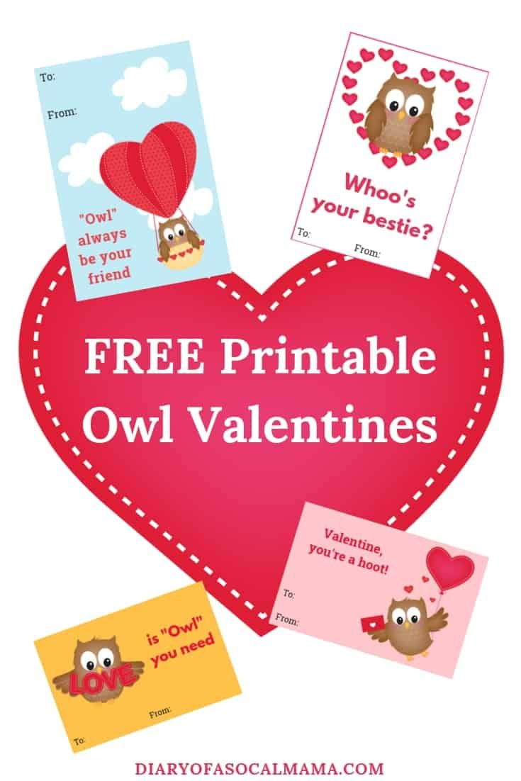 Cute Owl Valentine Cards For Kids: Free Printable | Valentine&amp;#039;s Day - Free Printable Owl Valentine Cards