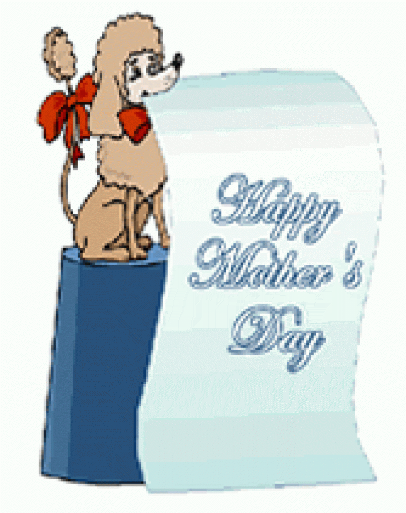 Cute Poodle Dog Happy Mother&amp;#039;s Day Printable Greeting Card Within - Free Printable Mothers Day Cards From The Dog