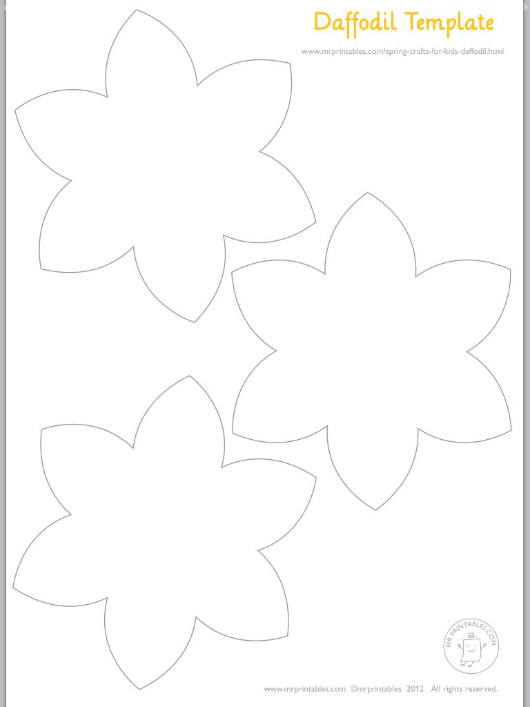 Daffodils Template | Art | Daffodil Craft, Daffodil Day, Flower Template - Free Printable Pictures Of Daffodils