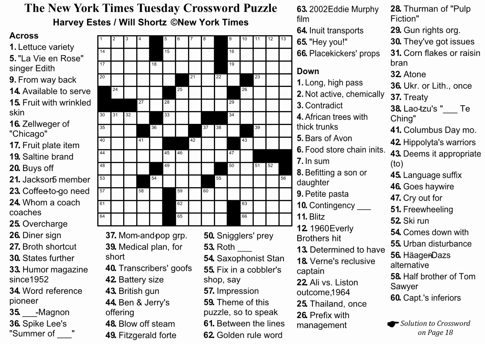 daily free crosswords