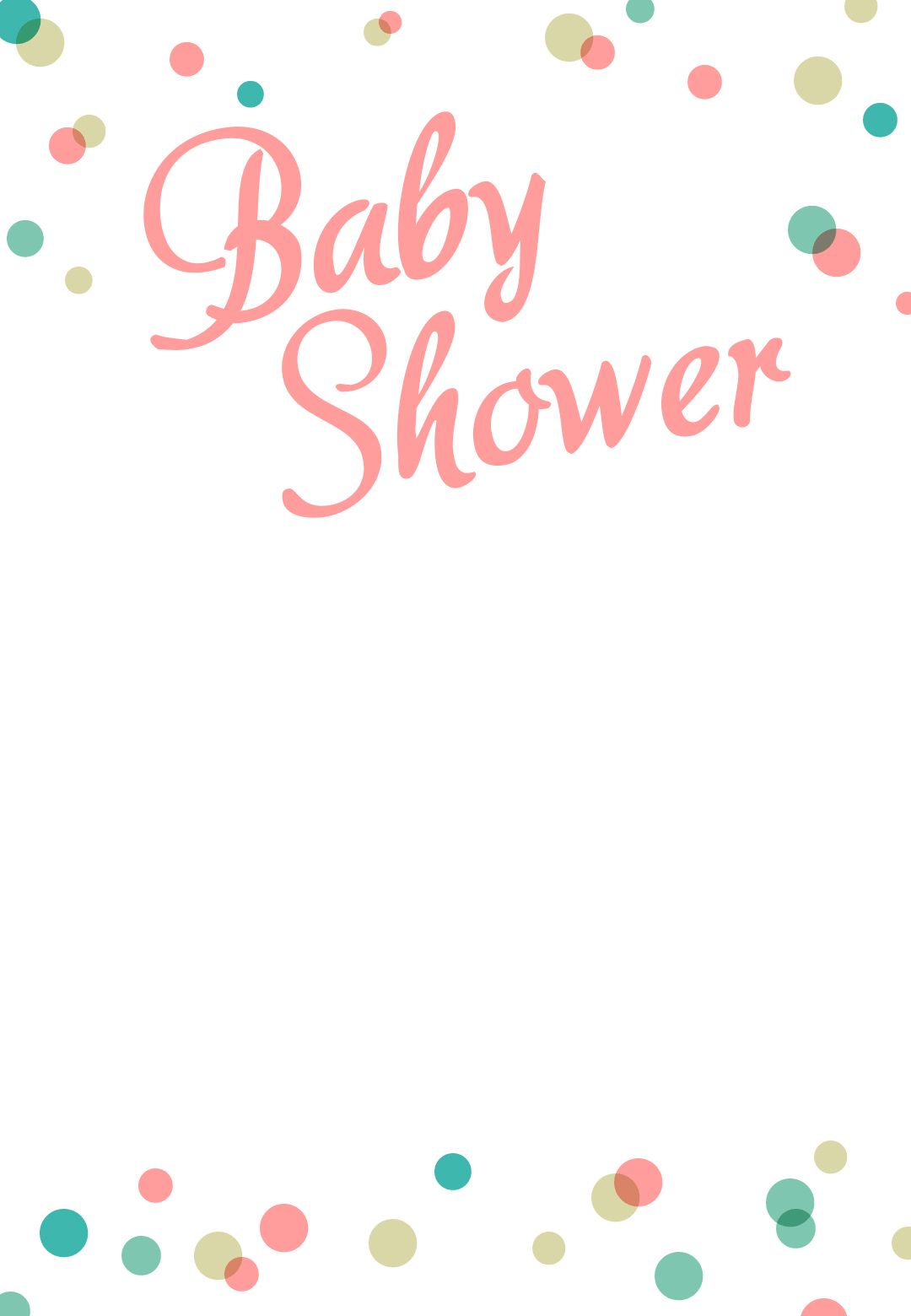 Dancing Dots Borders - Free Printable Baby Shower Invitation - Free Printable Baby Shower Clip Art