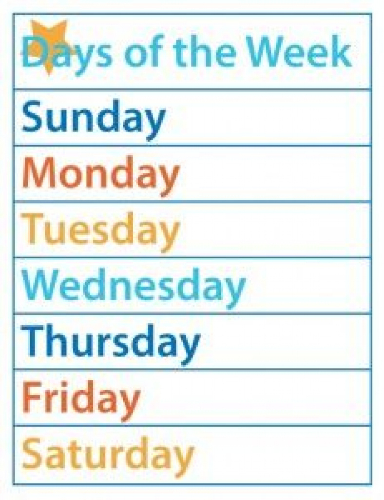 Days Of The Week – Free Printable | Kid Fun | Pinterest | Free For - Free Printable Months Of The Year Chart