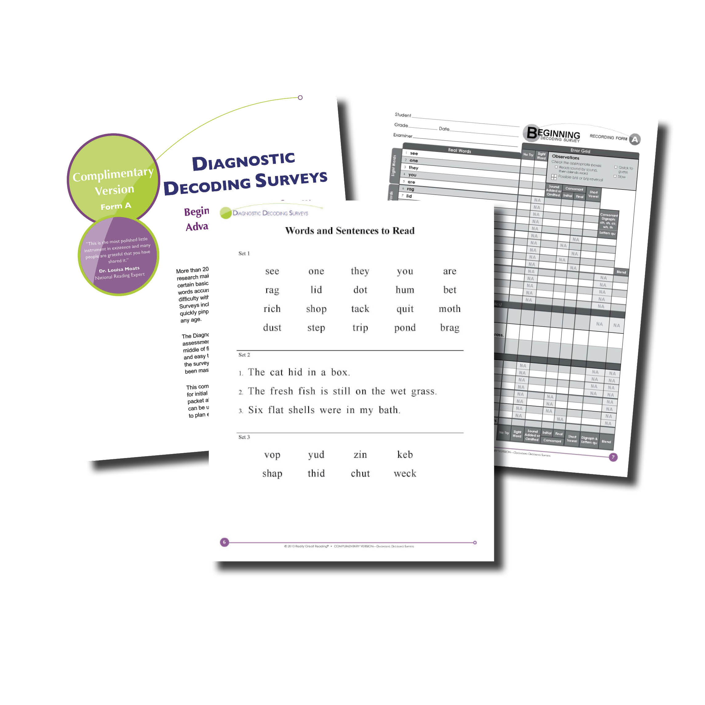 Diagnostic Decoding Surveys - Beginning And Advanced | Really Great - Free Printable Diagnostic Reading Assessments