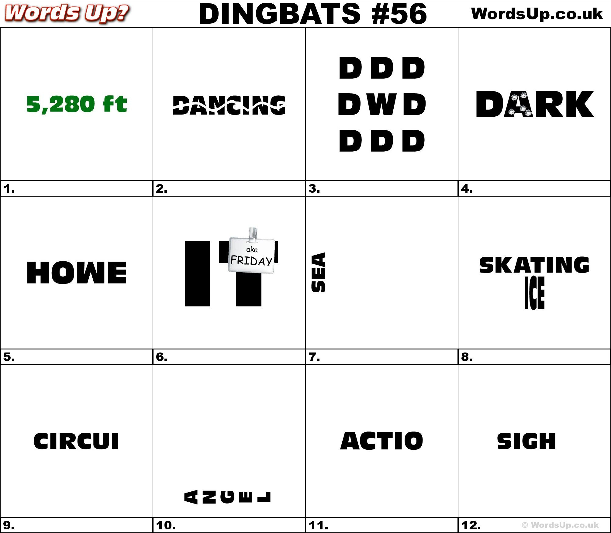 Dingbat &amp;amp; Whatzit Rebus Puzzles #dingbats #whatzits #rebus #puzzle - Free Printable Dingbats Puzzles