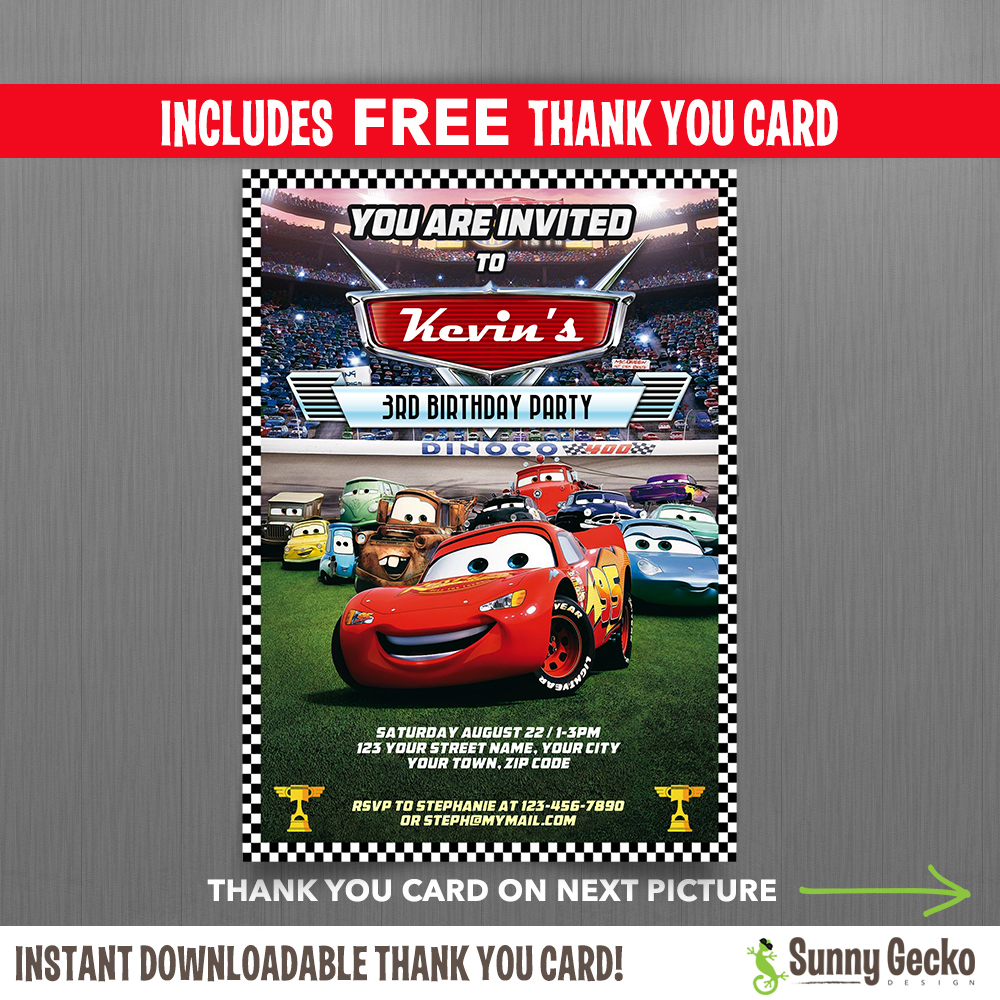 Disney Cars Lightning Mcqueen Birthday Invitation With Free Editable - Free Printable Disney Cars Birthday Party Invitations