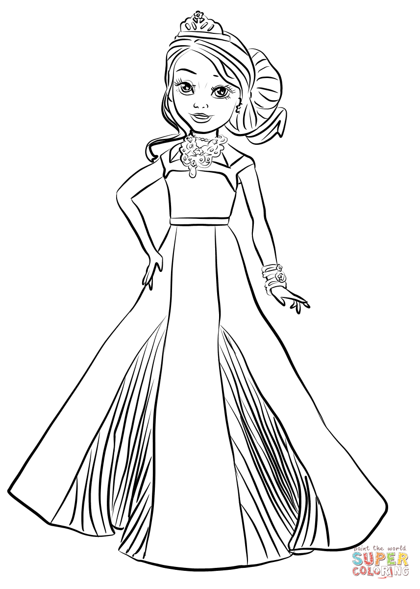 Disney Descendants Auradon Coronation Audrey Coloring Page | Free - Free Printable Descendants Coloring Pages