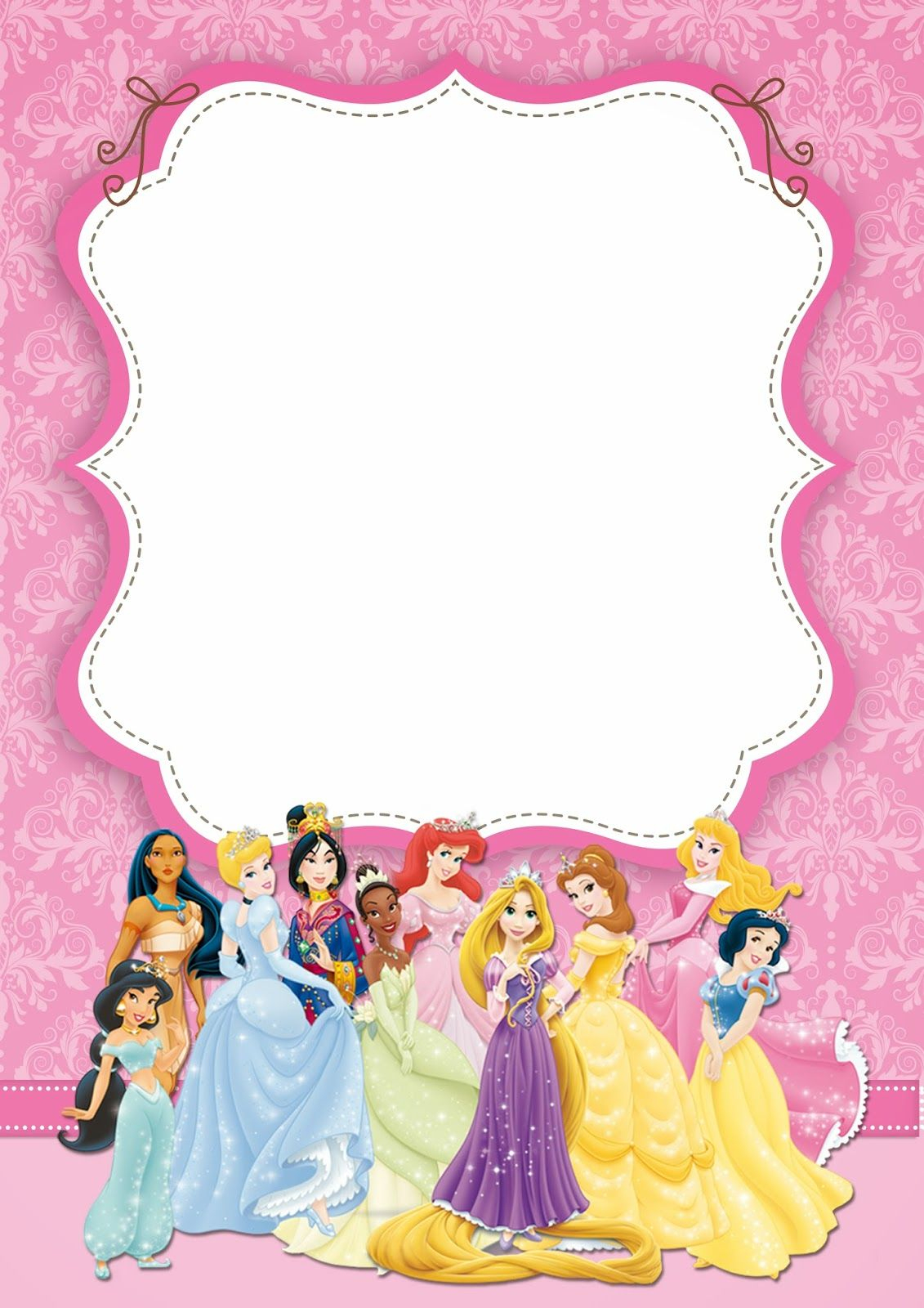 Disney Princess Party: Free Printable Party Invitations. | Oh My - Disney Princess Birthday Invitations Free Printable