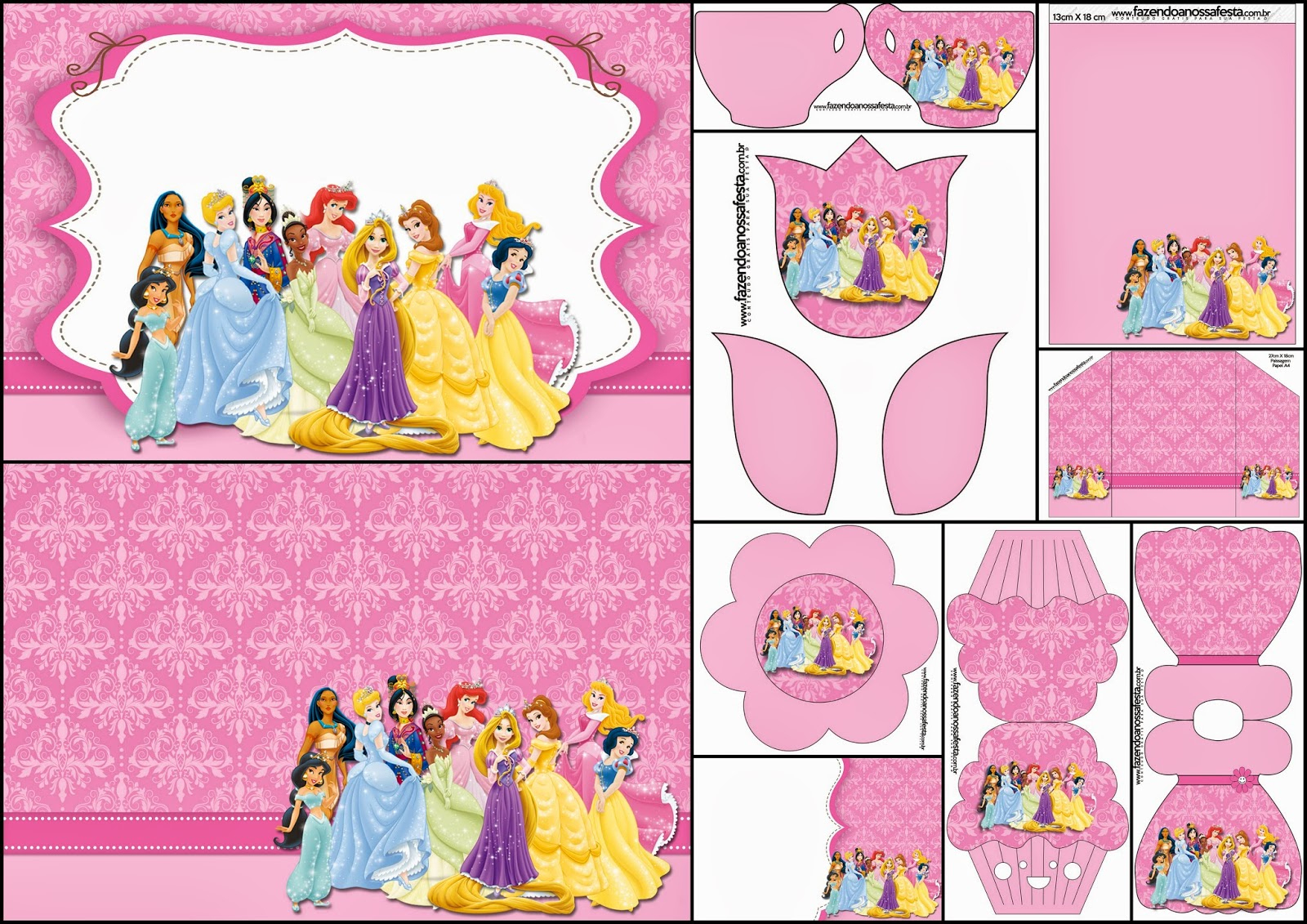 Disney Princess Party: Free Printable Party Invitations. | Oh My - Disney Princess Free Printable Invitations