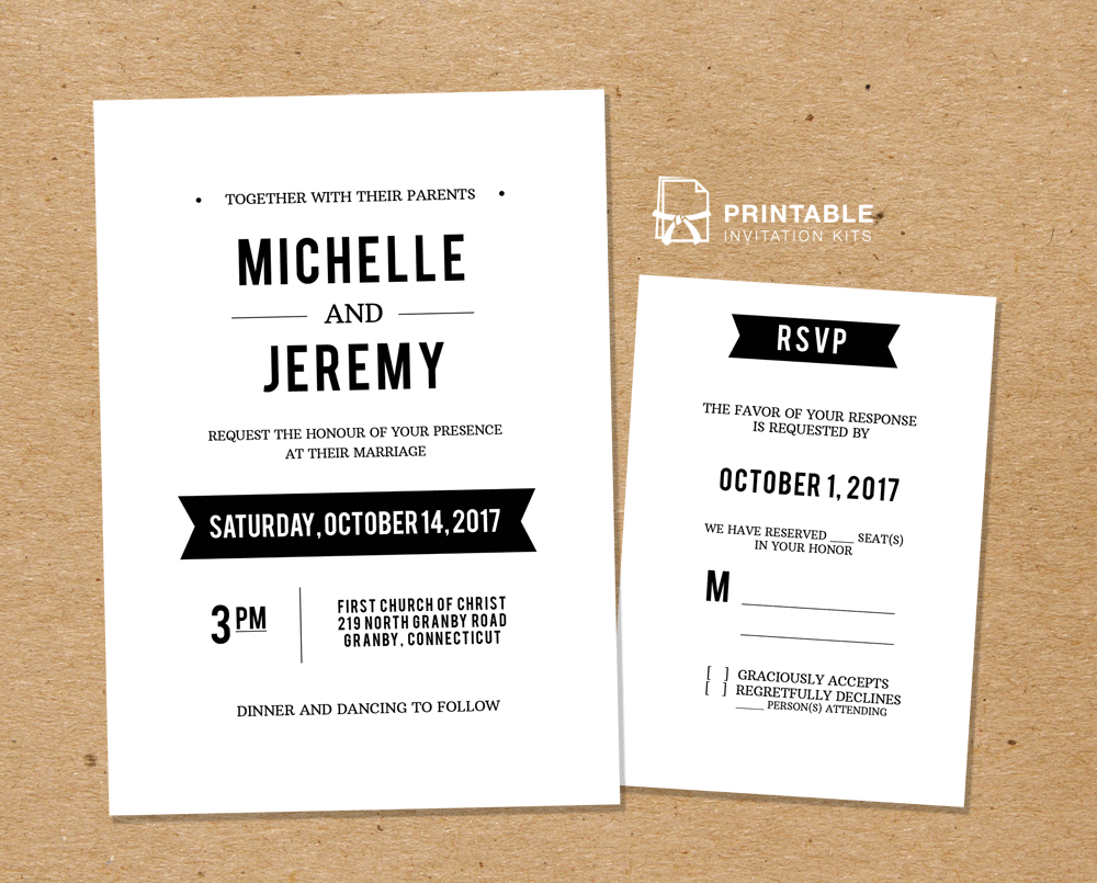 Diy Free Pdf Printable Wedding Invitation And Rsvp | Wedding - Free Printable Wedding Invitation Kits