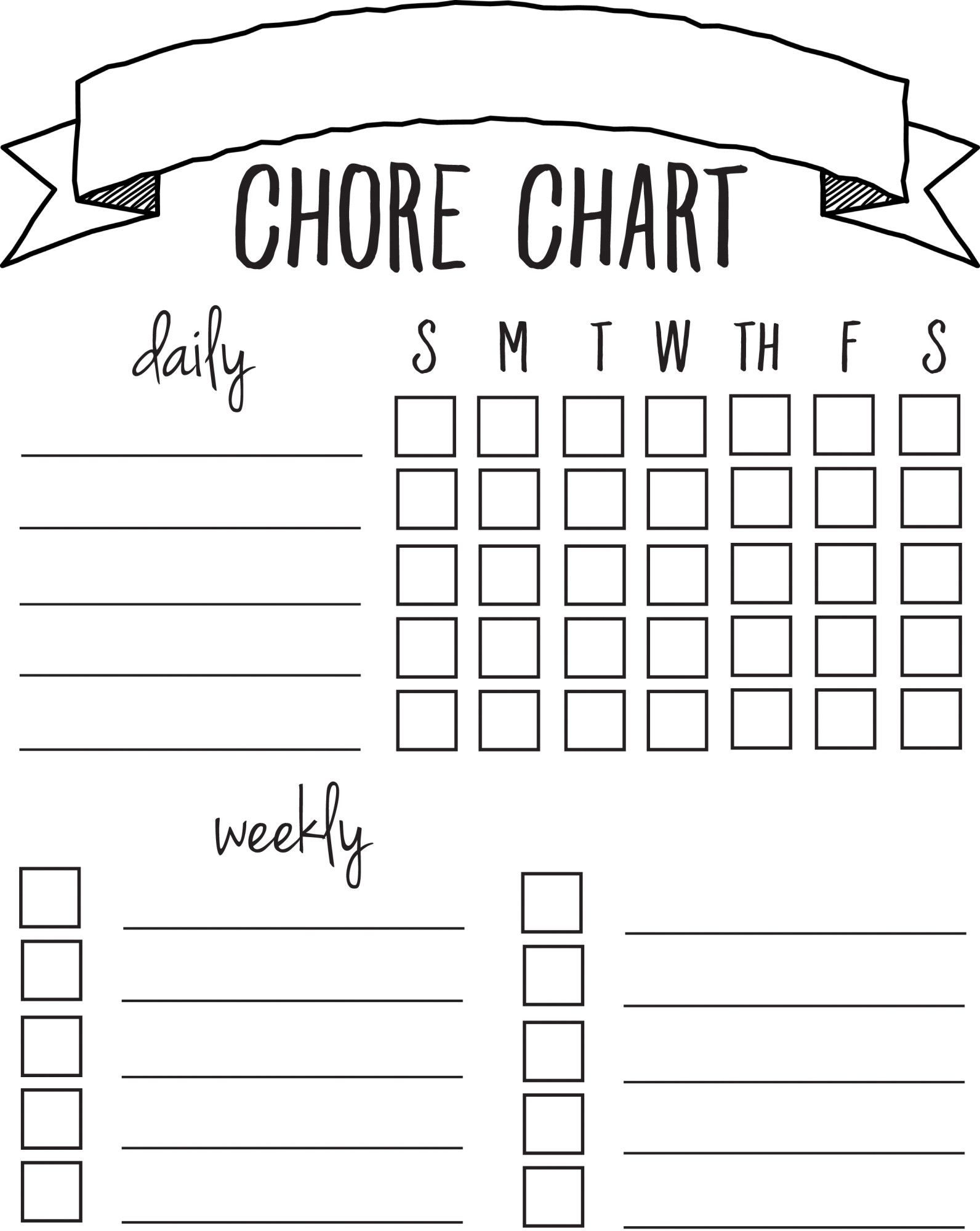 Diy Printable Chore Chart | Free Printables Nov/feb | Pinterest - Free Printable Charts And Lists