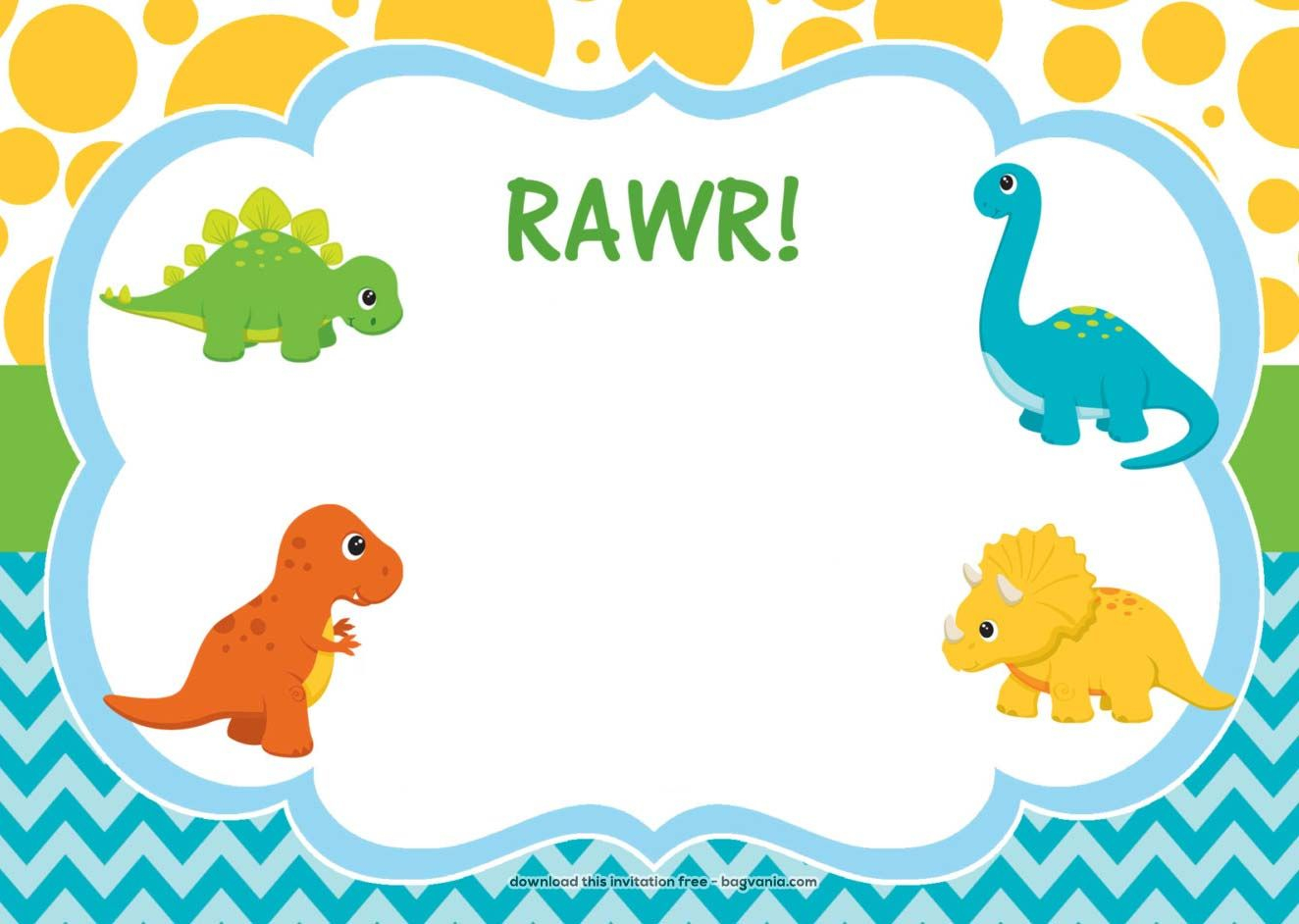 Download Free Dinosaur Birthday Invitations | Bagvania Invitation In - Free Printable Dinosaur Birthday Invitations