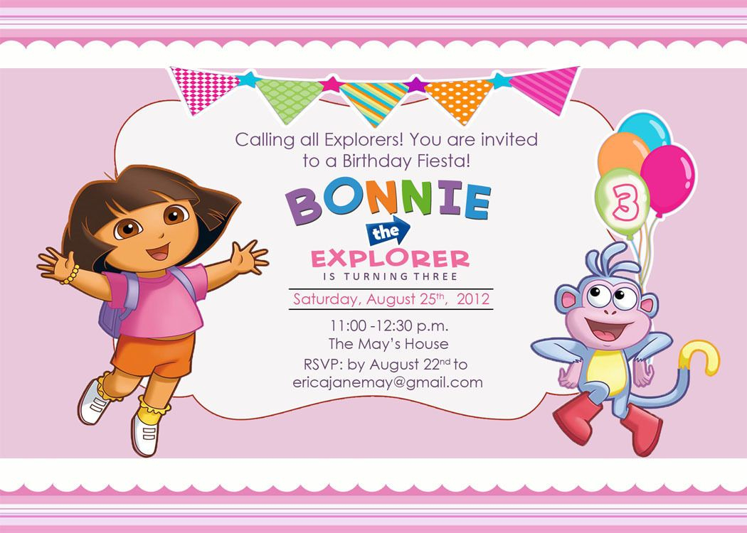 Download Free Template Dora The Explorer Birthday Party Invitations - Dora The Explorer Free Printable Invitations