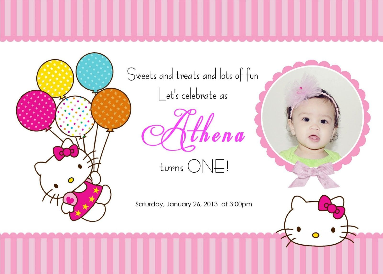 Download Free Template Hello Kitty Printable Birthday Invitations - Hello Kitty Birthday Card Printable Free