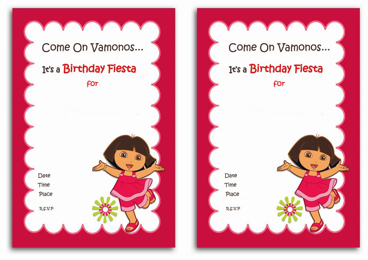 Download Now Free 1St Dora Birthday Invitations Wording | Bagvania - Dora The Explorer Free Printable Invitations