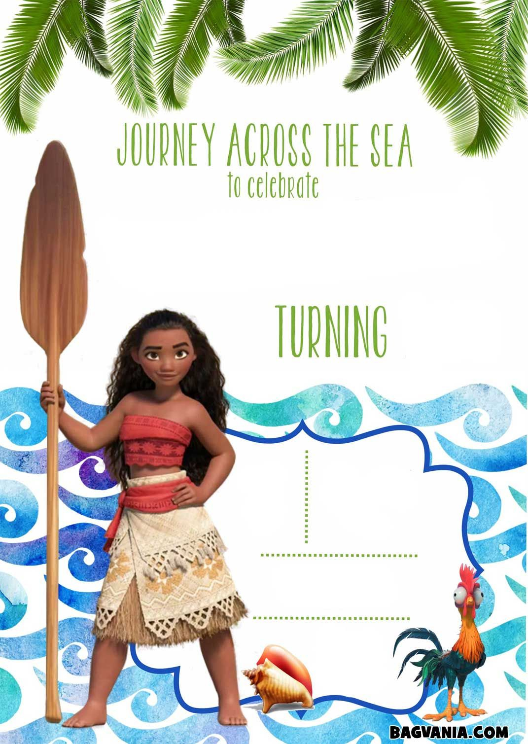 Download Now Free Printable Moana Birthday Invitation Templates - Free Printable Moana Birthday Invitations