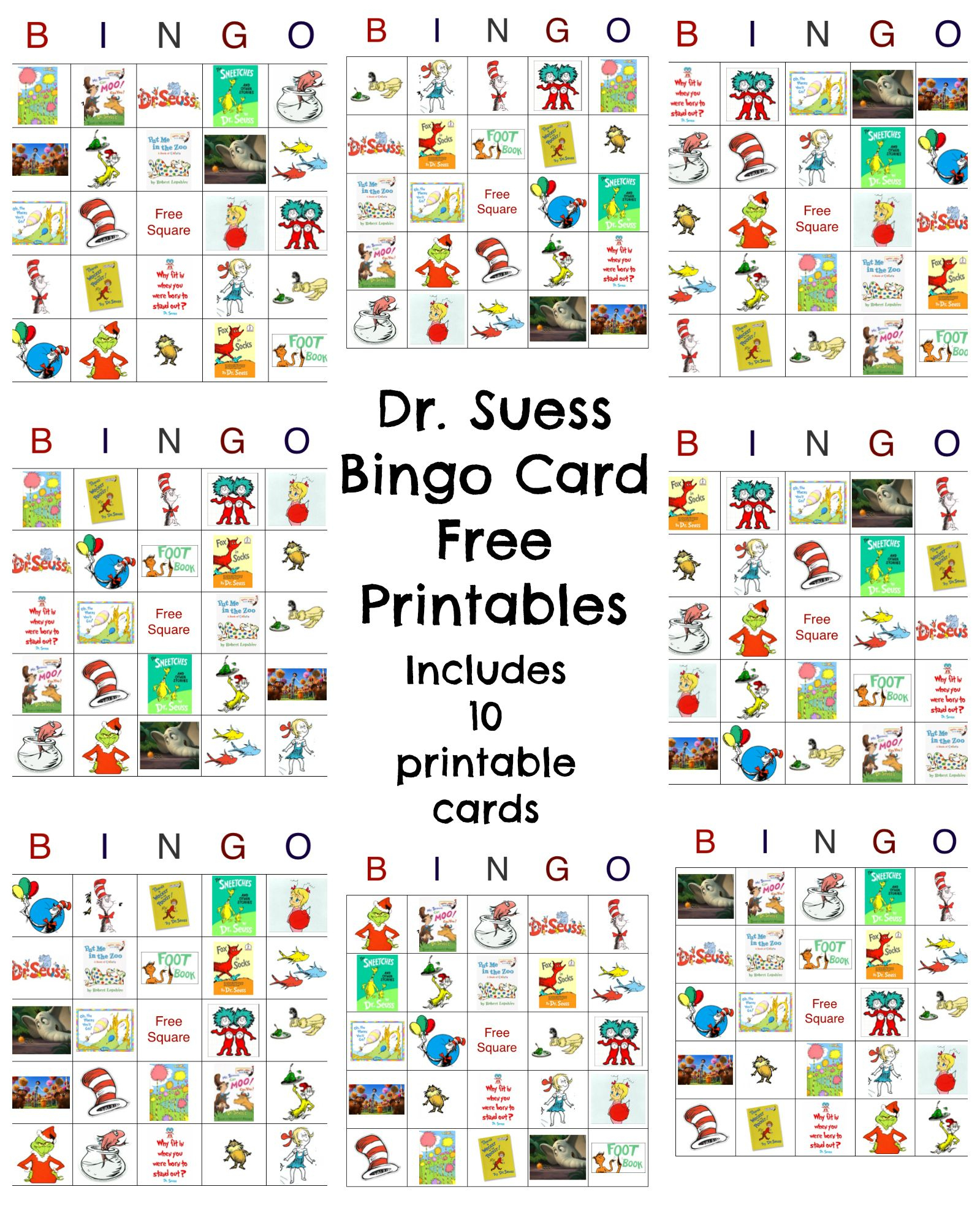Dr Seuss Bingo Game Free Printable | Best Crafts And Diy | Pinterest - Free Printable Dr Who Birthday Card